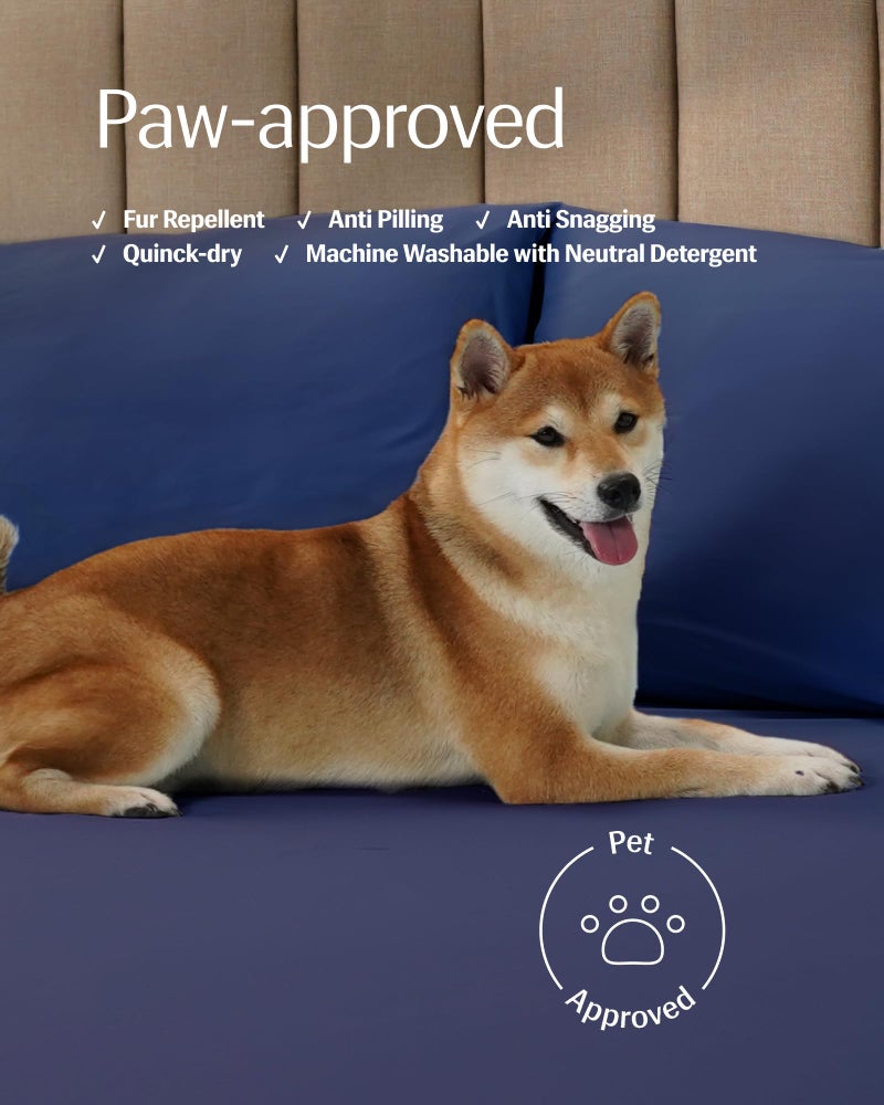 REST Evercool+ Starter Sheet Set, Full Size, Blue, Breathable Bed Sheet for Hot Sleeper and Night Sweats, with Pillowcases, Ionic+ Self-Cleaning Silver Yarn for Sensitive Skin, 3PCS No Flat Sheet - Image 5